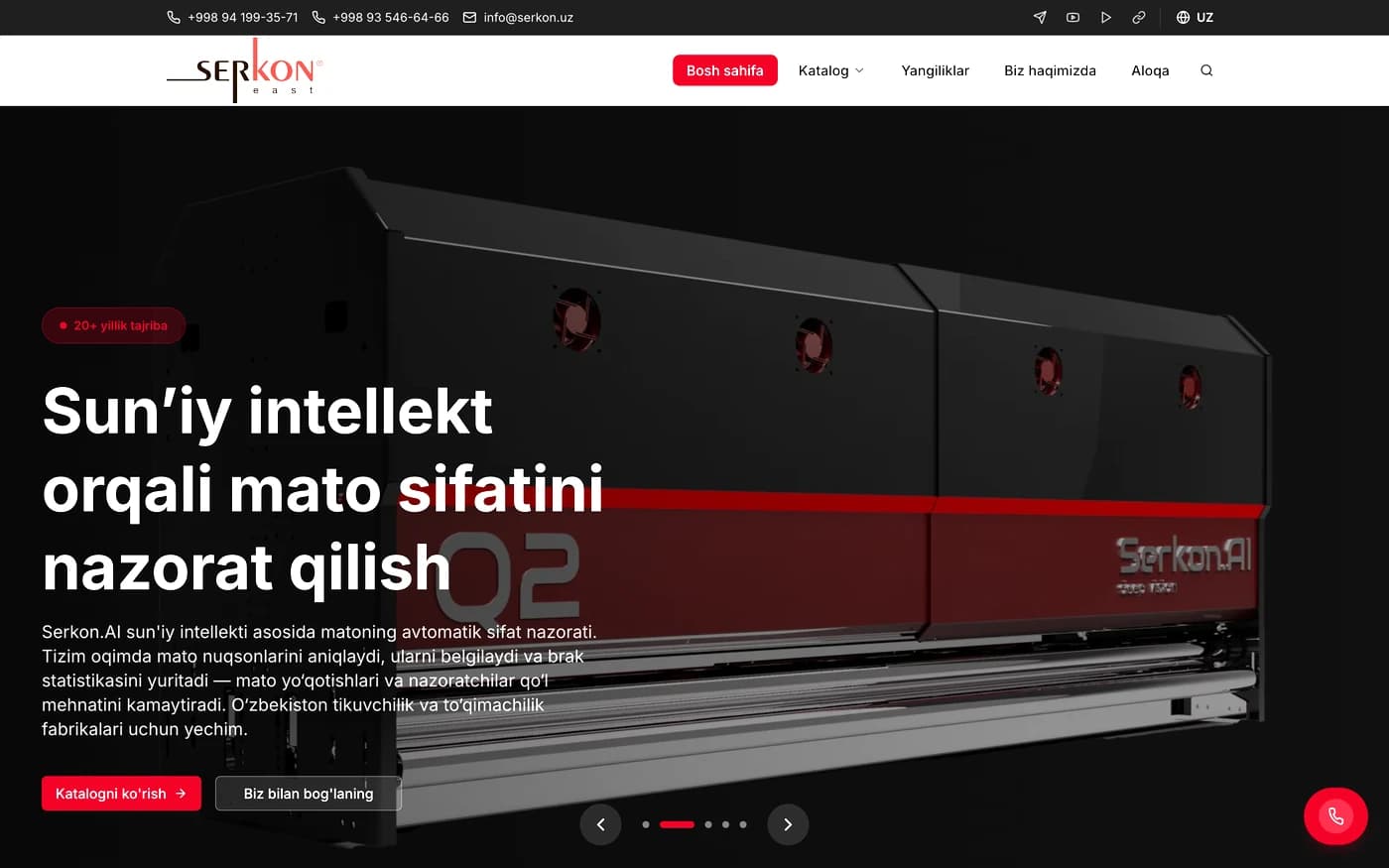 Serkon East — Serkon.AI sifat nazorati — loyiha ko'rinishi